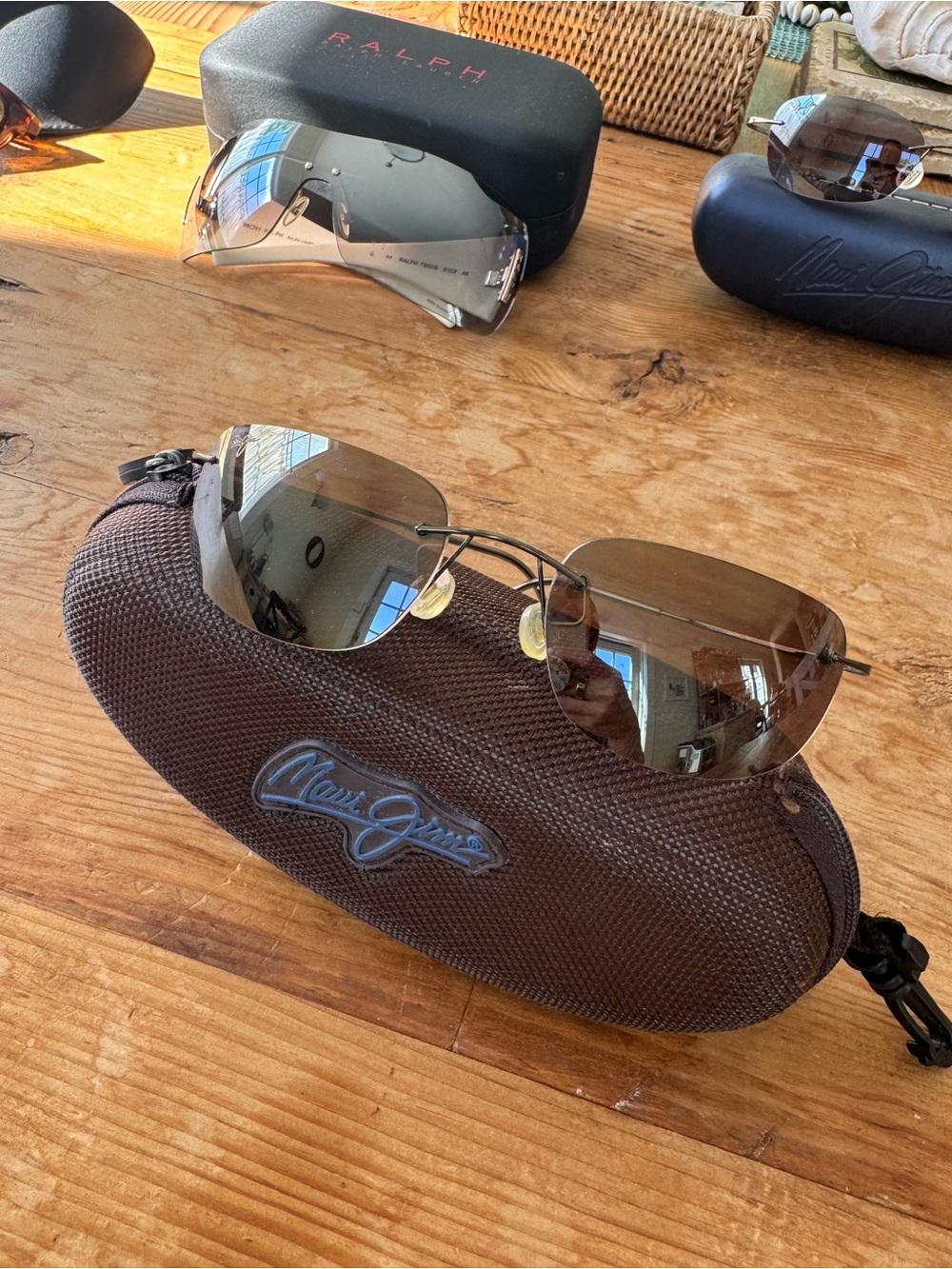 Maui Jim Rimless Sunglasses with Brown Lenses